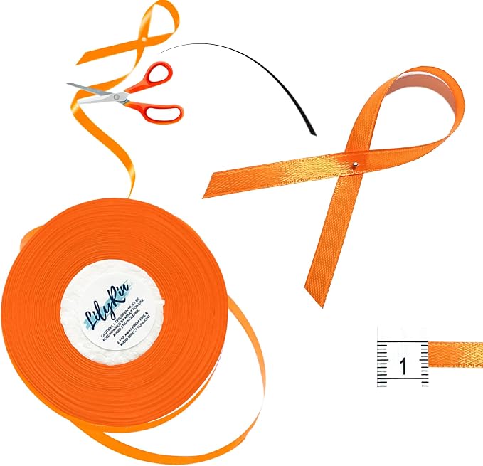Orange Ribbon 1/4 Inches 36 Yards Halloween Satin Roll Perfect - Image 4