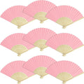 50 Pieces Paper Fans Paper Hand Fan Bamboo Folding Fan Handheld Fan Paper by Grosun