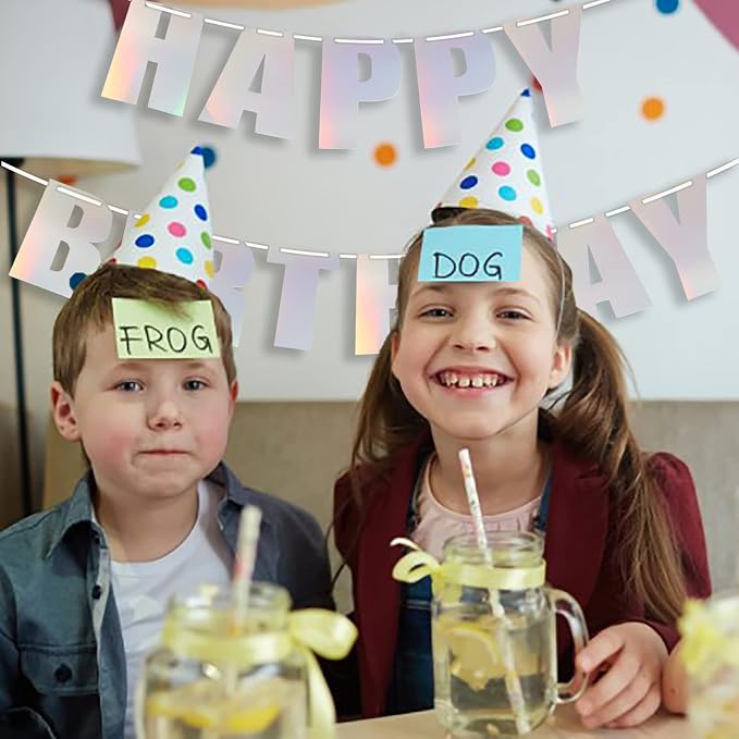 MEETINGU Happy Birthday Banner, Glossy Colorful Rainbow Foil Banner, Theme - Image 4