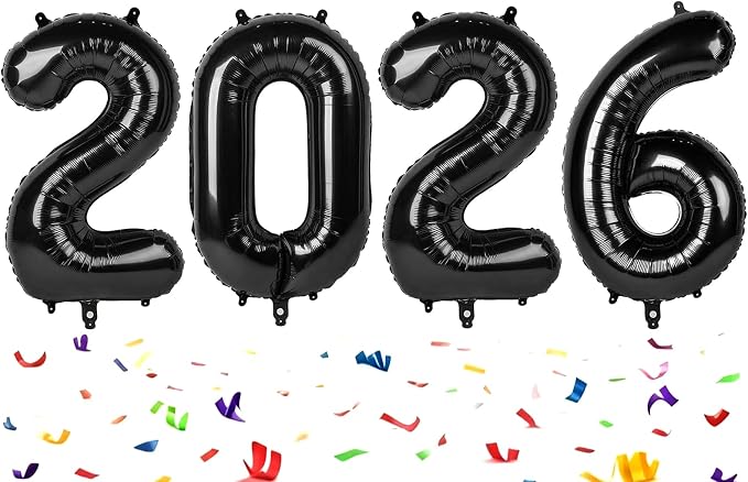 Black Number Balloons Party Decorations by Upgesy