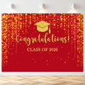 Mocsicka Class of 2026 Backdrop Red Gold Glitter Bokeh Graduation Party by Mocsicka