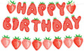 MEETINGU Strawberry Happy Birthday Banner, Fruit Theme Party Decoration by MEETINGU