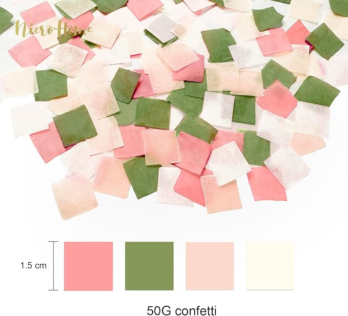NICROHOME EUR 27 PCS Pink Green Tissue Paper Decorations - Image 4