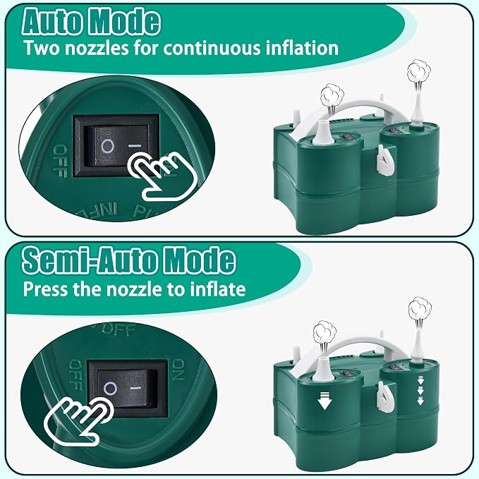 PCFING Balloon Pump Electric, Portable 3-in-1 Air Pump Inflator Blower Machine - Image 6