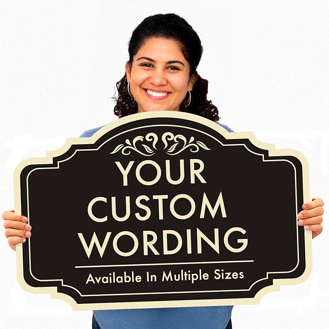 Custom Decorative Metal Signs, Personalized Aluminum, Custom Driveway, Waterproof USA Made, Black Charcoal 14x10 In