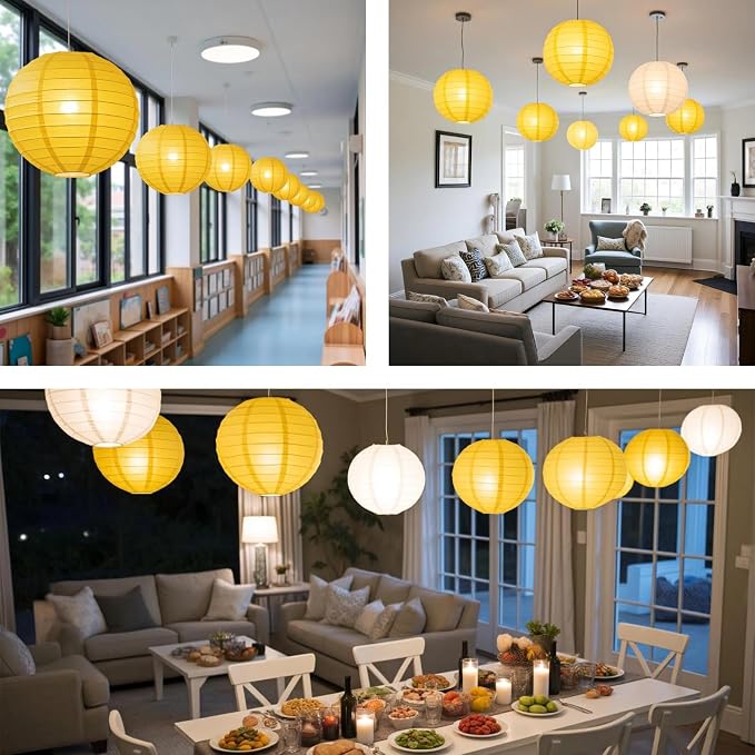 Yellow Chinese Paper Lanterns - Image 7