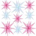 9Pcs Light Pink and Iridescent Star Balloons, Large Explosion Foil Balloons by Dagelar
