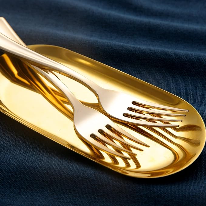 bUCLA 600 Pieces Gold Plastic Silverware - Disposable Gold Utensils - Heavyweight Plastic Cutlery set- 200 Forks, 200 Spoons, 200 Knives for Party & Thanksgiving