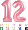 Number 12 Balloon 40Inch for 12 Year Old Birthday Decorations, Pearl Pink | by Mluchee