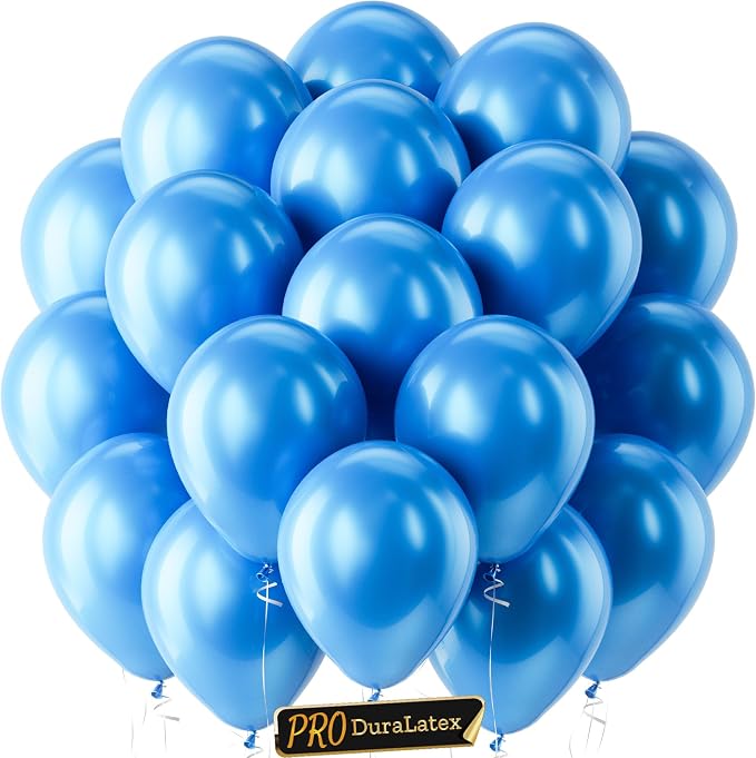 Pro Duralatex Pearl Blue Extra-Thick Balloons 120 Pack 10 inch | Pearl Sky Blue by Bezente