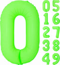 40IN Fluorescent Green Number 0 Balloons Glow In The Dark Green Balloon | by YOIOZAIZAI