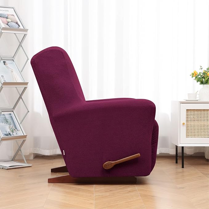 Recliner Chair Covers, 1-Piece Lazy Boy Recliner Covers, Wine | Washable - Image 3