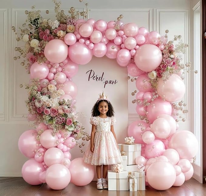 Pearl Pink Balloon Arch Garland Kit Double Stuffed | Light Pastel Pale Pink - Image 6
