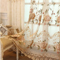 1 Panel European Embroidered Floral Sheer Curtain Rod Pocket Top | Royal by NewWPKIRA
