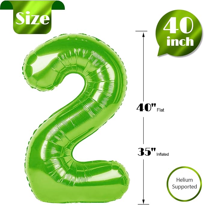 Light Green Number 2 Balloon 40 Inch - Image 4