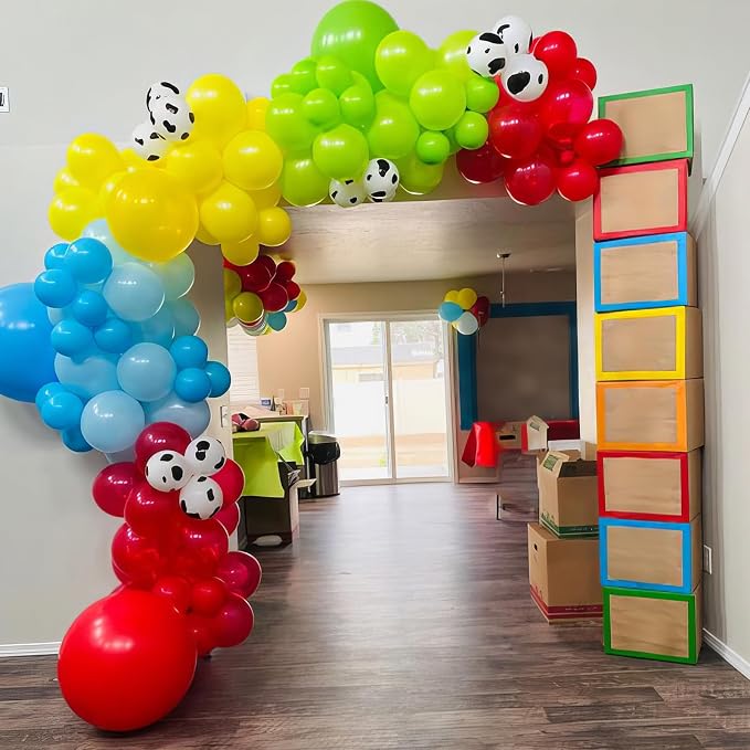 Red Yellow Blue Balloons, Toy Theme Balloon, Dog Paw Cow Print Balloons Blue - Image 6