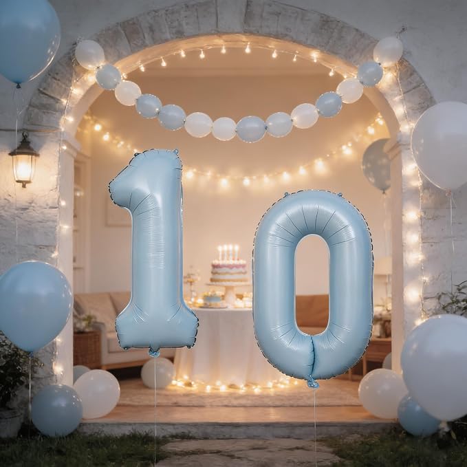 40 In Matte Blue Number Balloons Helium Foil Mylar Balloon Party Digital 1 | - Image 4