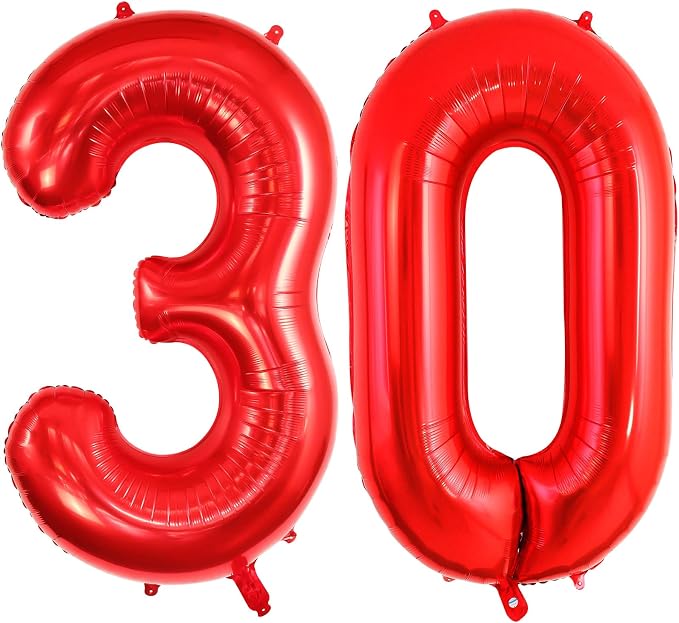 30 Number Balloons Large Foil Number Balloon Big 40 Inch by TOTAFAM