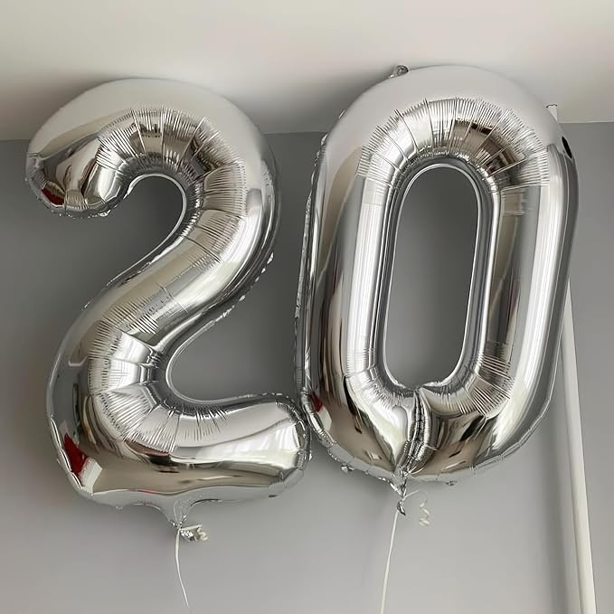 Silver 5 Balloon, 40 Inch Number 5 Balloon, 5 Birthday Balloon Decorations - Image 4