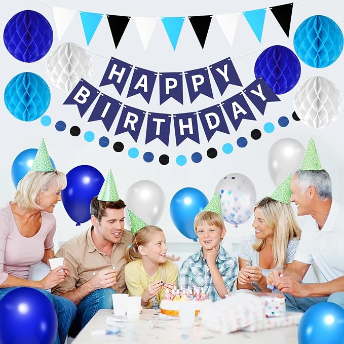 33 Packs Birthday Party Decorations, Happy Birthday Hanging Banner Circle Dot - Image 6