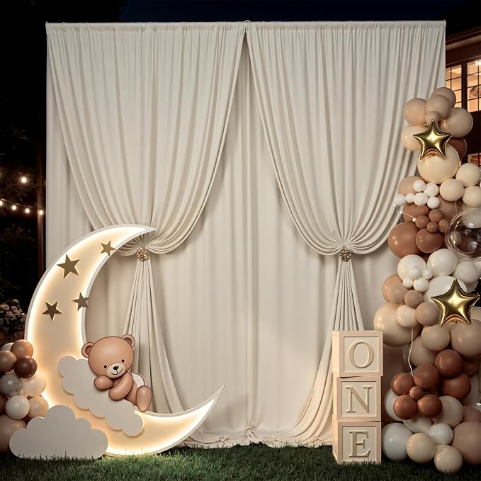 10ft×12ft Beige Backdrop Curtain - Image 6