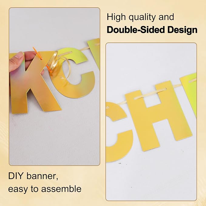 BEISHIDA Double-sided Gold 116PCS A-Z DIY Letter Custom Banner Party Decor | - Image 2