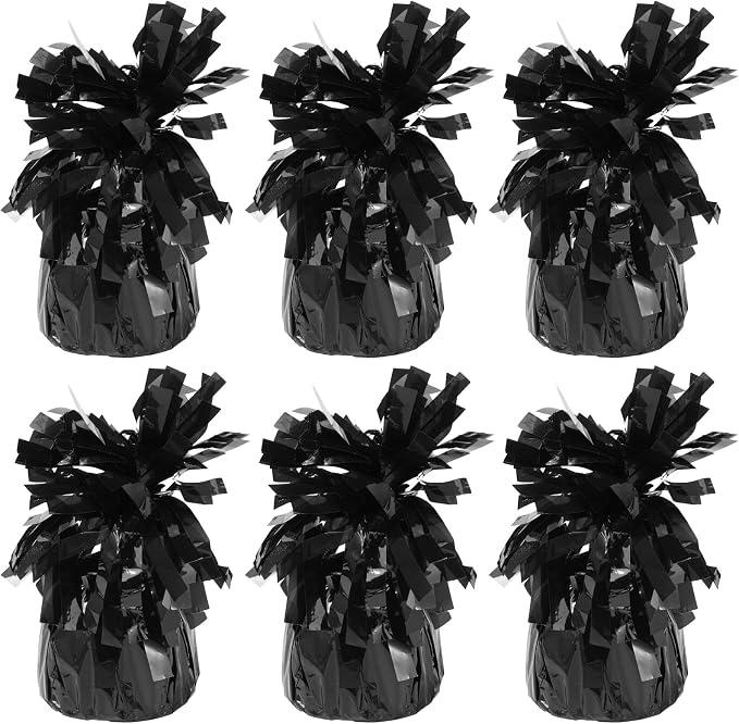 6 Pack Black Balloon Weights Metallic Holder Anchors Balloon Holder Weights by Unknown
