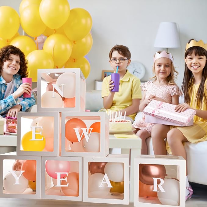 Baby Boxes for Baby Shower White Clear Balloon Box Blocks Gender Reveal - Image 6