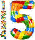 40 Inch Building Block Number Balloon Colorful Block Foil Balloons Block Themed by AXBMM