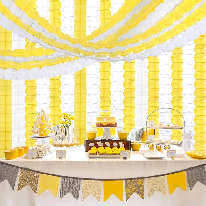 White-Yellow Party-Decorations Streamers Garland - 157Ft Four-Leaf Clover - Image 6