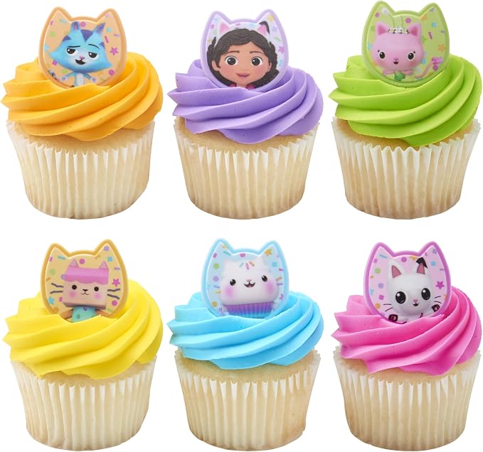 DecoPac DreamWorks Gabby's Dollhouse Rings, 24 Cupcake Decorations Featuring - Image 5