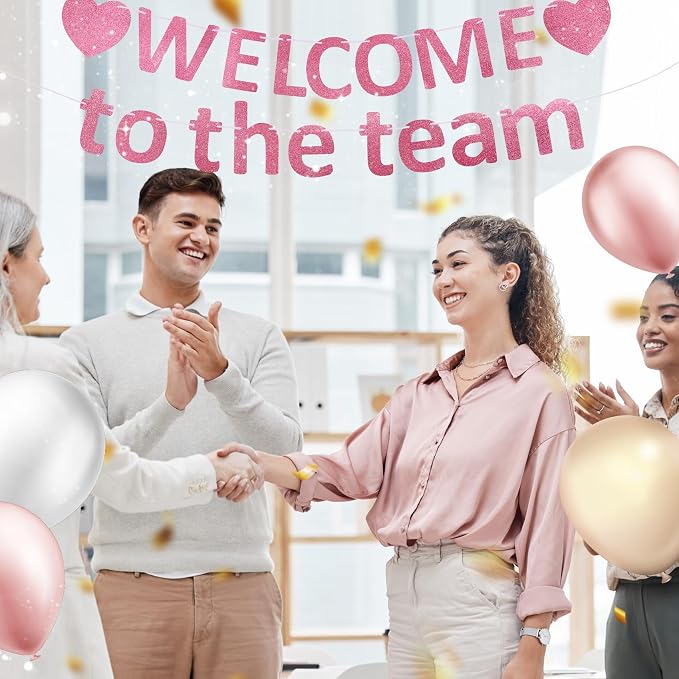 Pre-Strung Glitter Welcome to the Team Banner Welcome Banner Welcome Decorations - Image 5