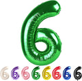6 Balloon Numbers Party Decorations, 40In Dark Green Balloons by Mluchee