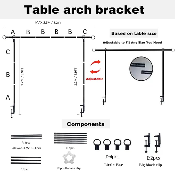 Over The Table Rod Stand with Clamps, Table Arch Stand - Image 3