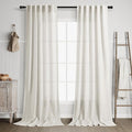 38 inches Wide Back Tab Linen Curtains 96 inches Long 2 Panels Set by Nanspring