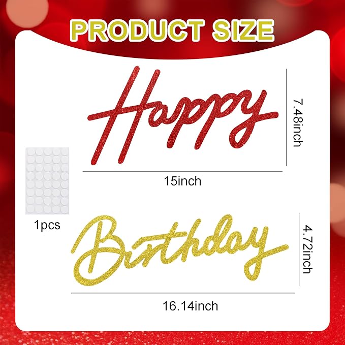 TONIFUL Happy Birthday Sign for Backdrop - Image 3