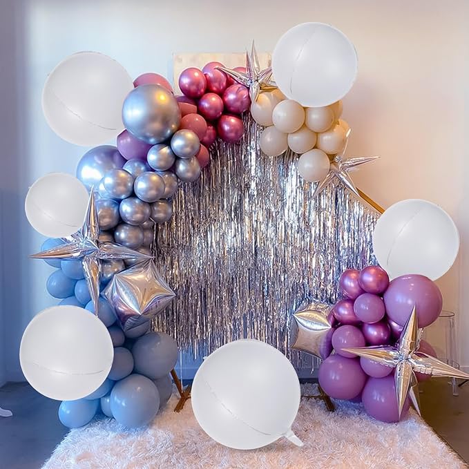 18 Pcs Foil Balloons Shiny Round Balloons Set Large Balloon Garland Arch - Image 2