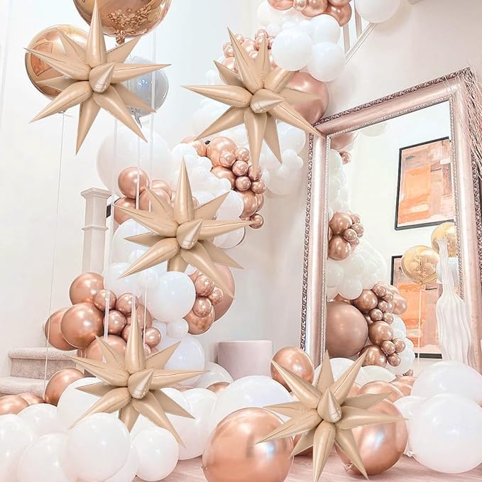 72 PCS Caramel Star Balloons, Big 26 Inch Foil Spike Balloons, Explosion 12 - Image 2