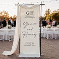Personalized Fabric Wedding Welcome Sign, Cotton Linen Banner by Unknown