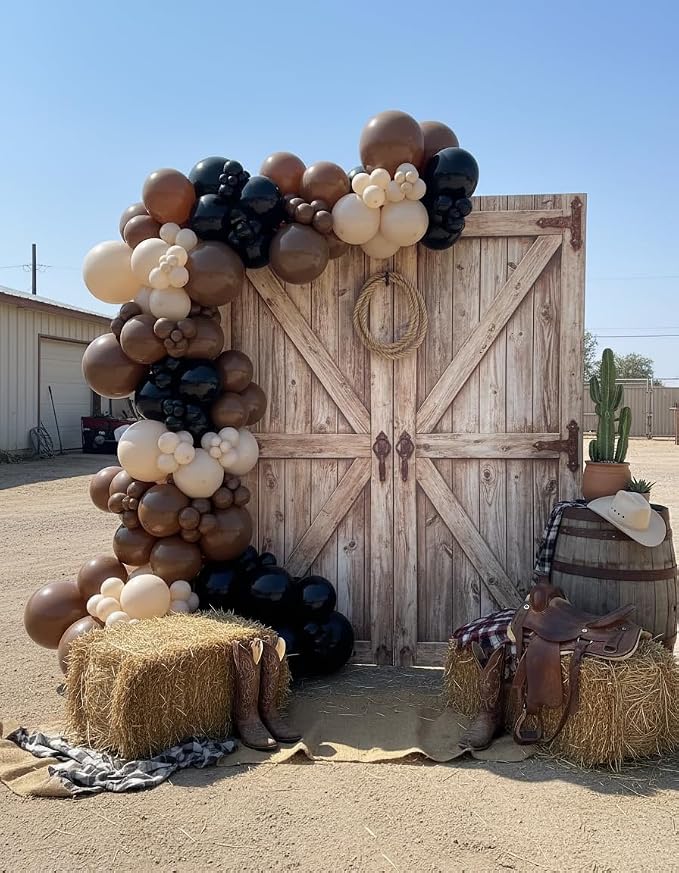 Black and Brown Balloon Garland Arch Kit 168pcs Different Size Western Balloon - Image 8