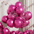 RainbowQ Metallic Hot Pink Balloons 55Pcs 12 Inch Confetti Helium Balloon | by RainbowQParty