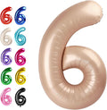 Light Brown Number 6 Balloon 40 inch, Light Brown Birthday Party Decorations | by Upgesy