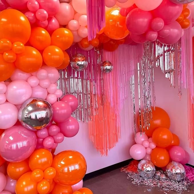 Pink and Orange Balloon Arch Kit, 18 12 10 5 Inch Different Size Balloons - Image 6