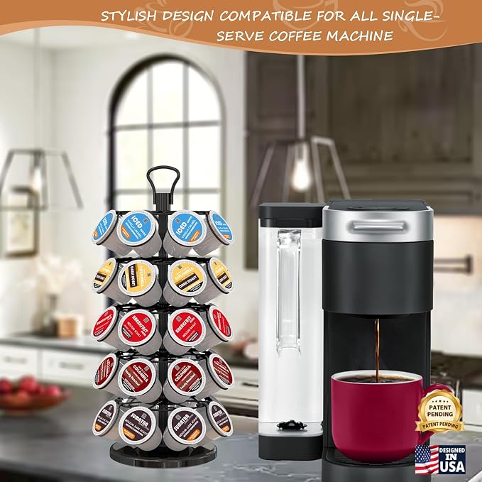 K Cup Holder 40 Pods Capacity, Coffee Pods Holder Storage Organizer Stand | K - Image 9