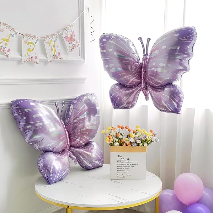 Spring Floral Butterfly Balloon Arch Kit, Butterfly Foil Balloons - Image 7