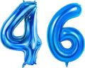 Number 46 Balloons for 46th Birthday Party Decorations, 0-100 Large No.46 by Joycard