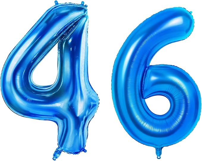 Number 46 Balloons for 46th Birthday Party Decorations, 0-100 Large No.46 by Joycard
