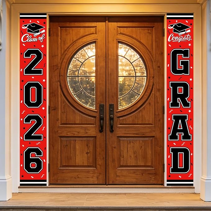 2026 Graduation Decorations, Congrats Grad Banner Backdrop by Gatherfun