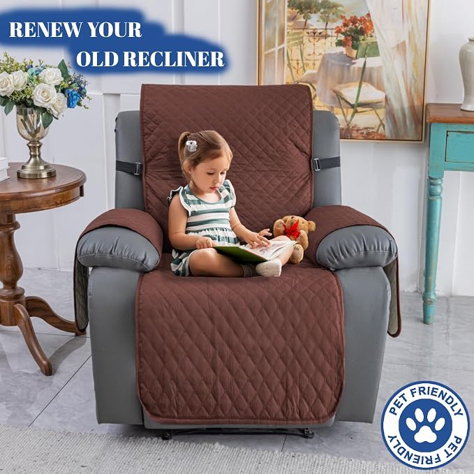 XINEAGE Water Resistant Recliner Cover, Nonslip Recliner Chair Covers - Image 2