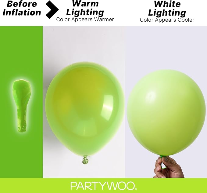 PartyWoo Lime Balloons 120pcs Green Light Green Color 18 12 10 5 Inch | 18 12 - Image 3